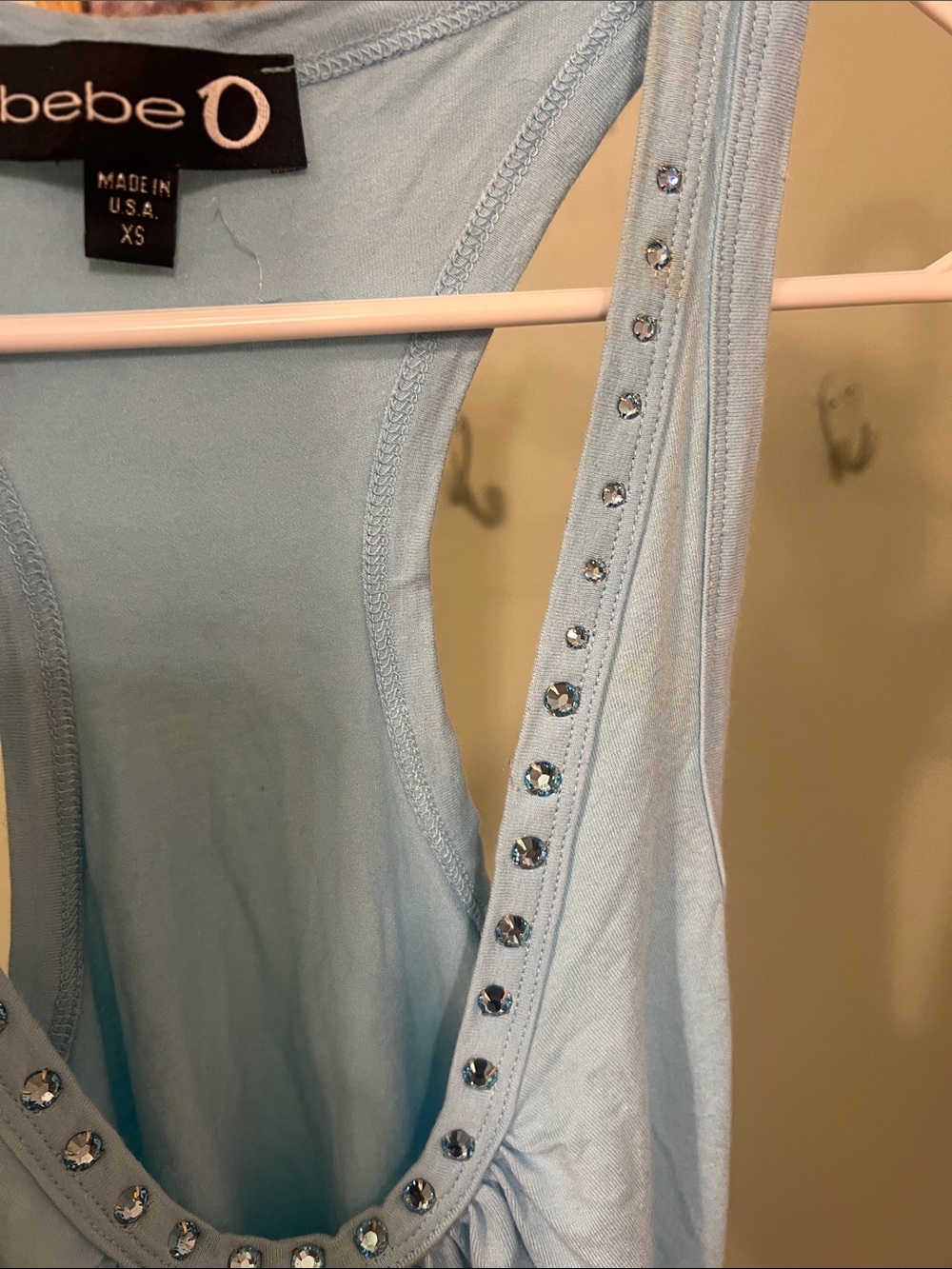 bebe Pale Blue Studded Racerback Tank - Picture 9 of 13
